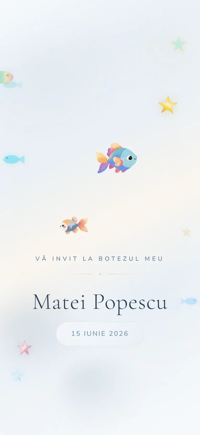 Invitație botez Azure